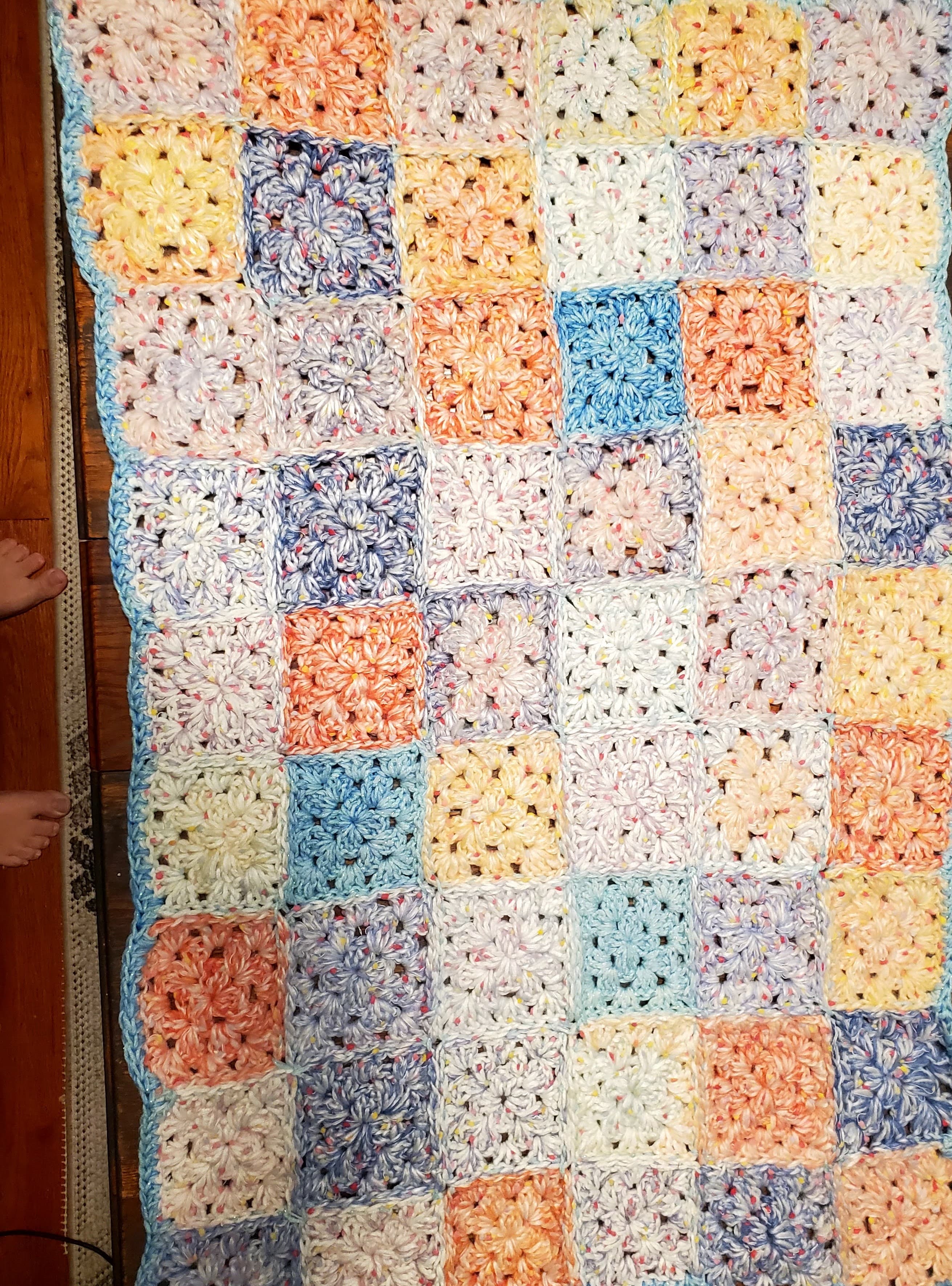 Crochet blanket background