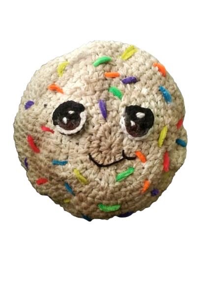 Crocheted cookie plush toy